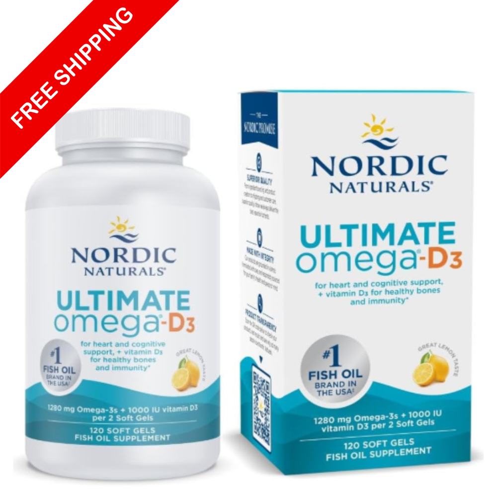 Nordic Naturals Ultimate Omega-D3, 120 Softgels - 1280mg Omega-3 +1000IU Vitamin
