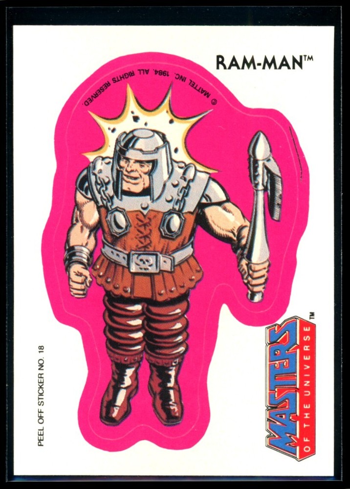 1984 MOTU Masters of the Universe RAM MAN Sticker #18 NM C2 Collectible