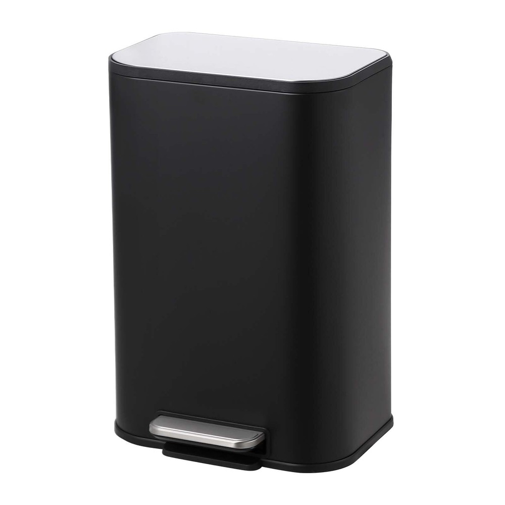 3.2 Gallon Bathroom Trash Can with Lid, Stainless Steel Garbage Can with Foot...