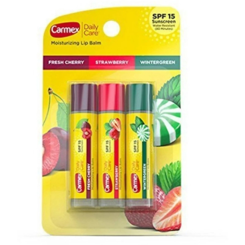 Carmex Medicated Lip Balm Sticks, Lip Moisturizer for Dry, Chapped Lips, 0.15 o