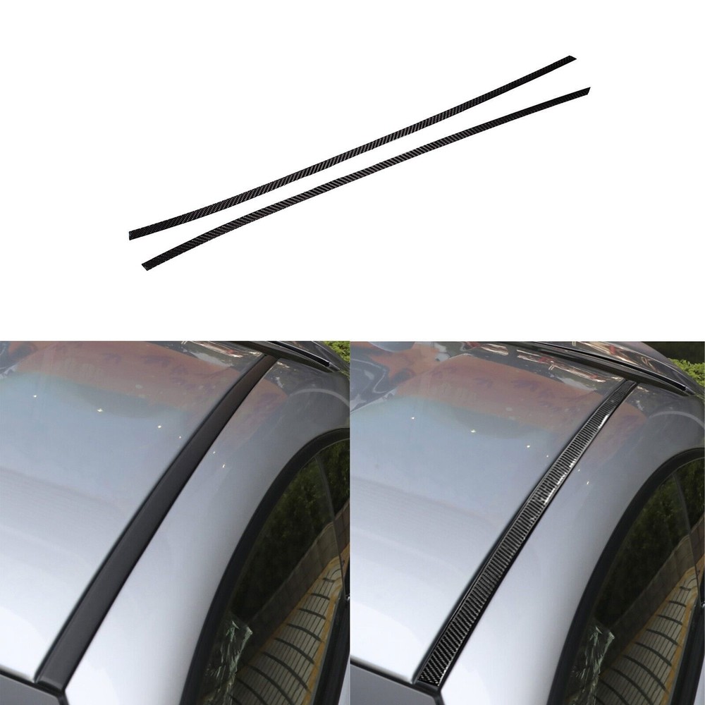2Pcs Real Carbon Fiber Car Roof Side Trim Strips Decal For Subaru BRZ GR86 22-23