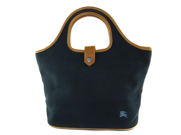 BURBERRY LONDON BLUE LABEL Cnavas, Leather Navy Blue Tote Bag BT4970L