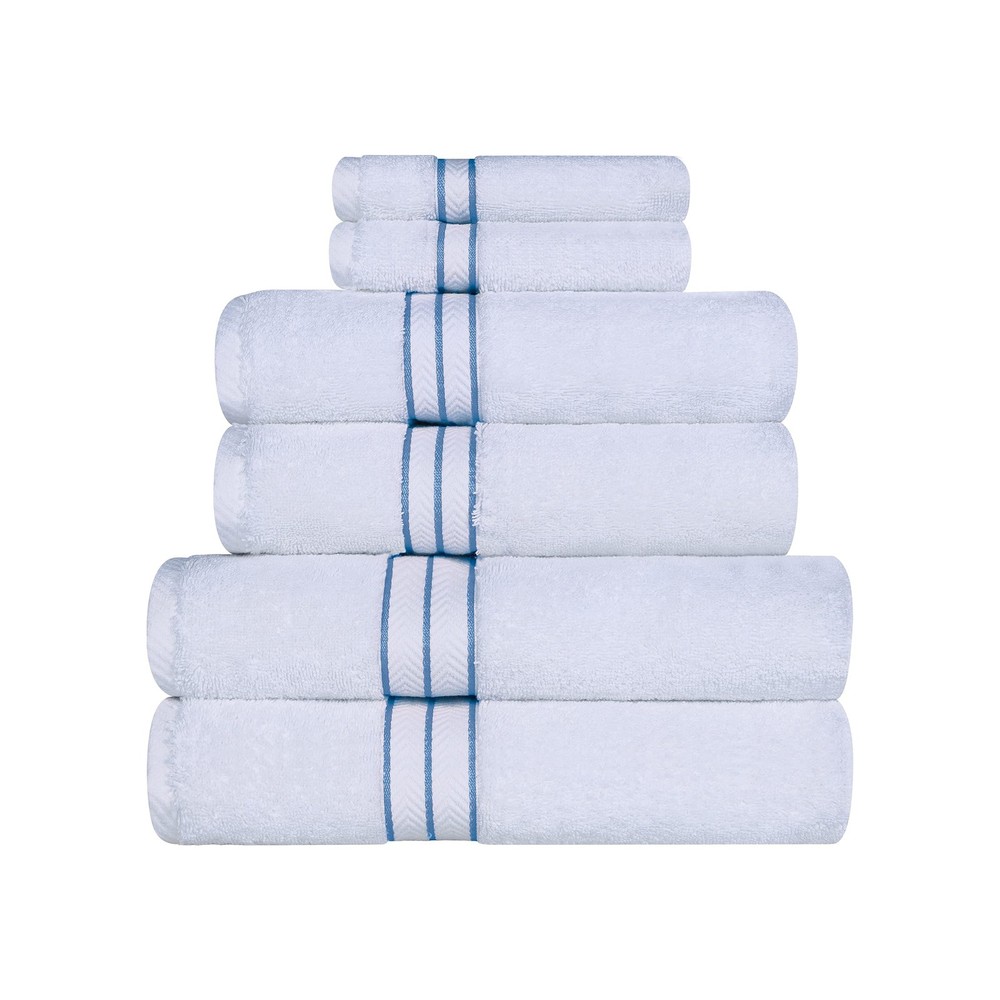 Turkish Cotton 6-Piece Ultra-Plush Towel Set for Bath Spa and Guest Use