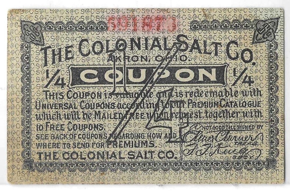 1/4 Coupon for The Colonial Salt Co. in Akron Ohio & New York NY-image