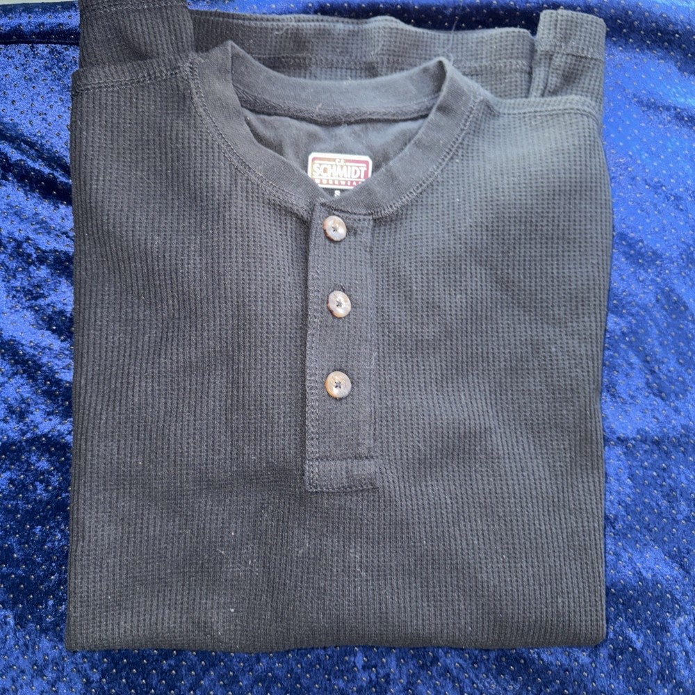 CE Schmidt Workwear Thermal Henley Men's Small Black Waffle Knit NWOT