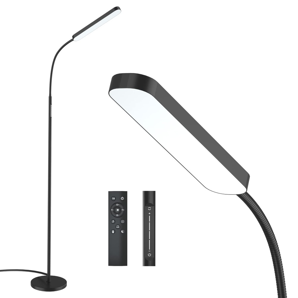 Bright 15W 1000LM Floor Lamp with Stepless 3000K-6000K Adjustable LED Lighting