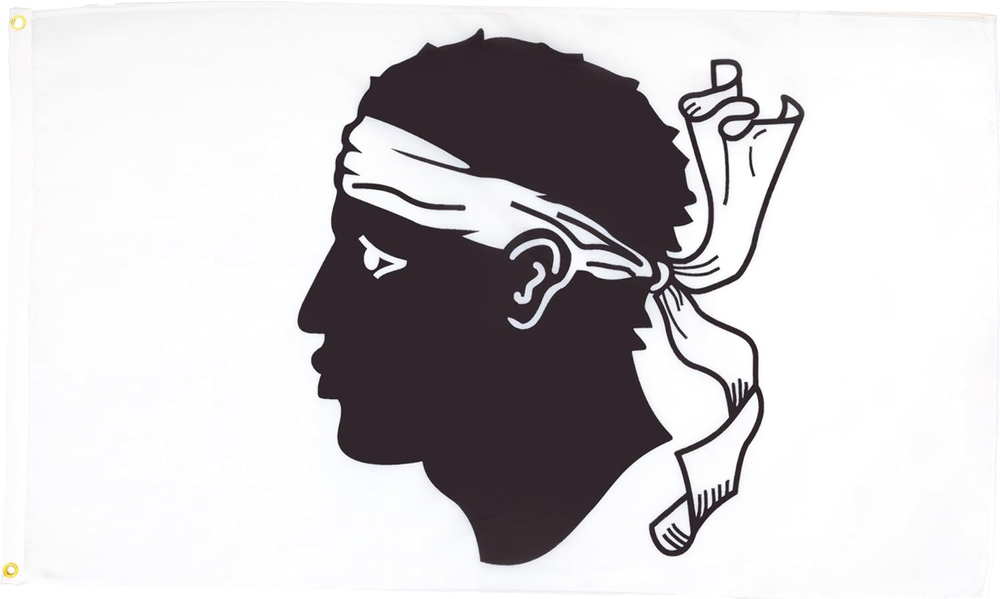 Corsica Flag 3x5 Ft - Durable 100D Polyester French Region Corse Banner with 2 Brass Grommets