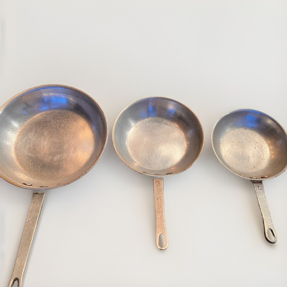 Vintage Aluminum Professional Frying Pan Set of 3 Made in USA