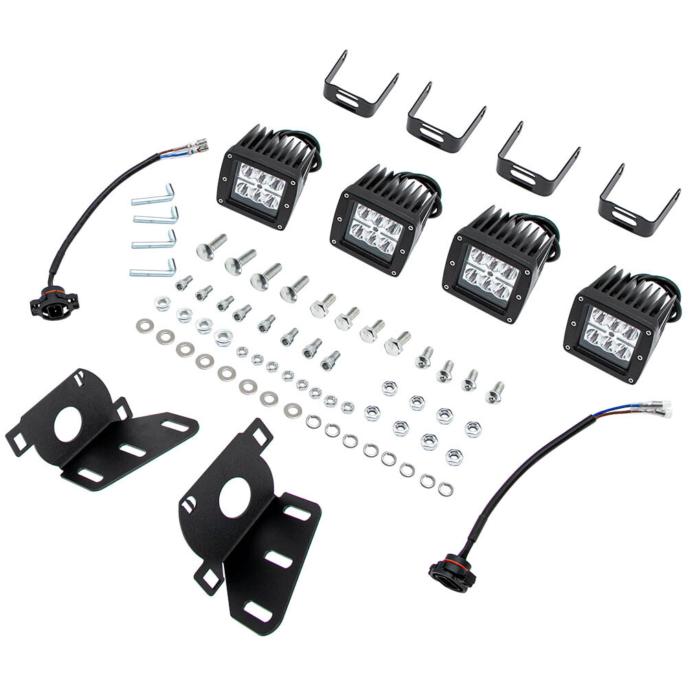 4PCS LED Fog Lights with Brackets for 2014-2015 Chevy Silverado 1500