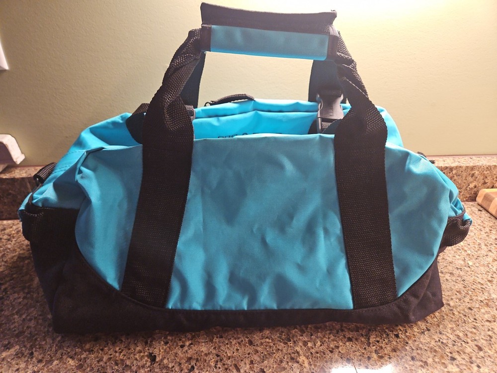 LL Bean Teal and Black Duffle Tote Bag for Gym Travel Overnight