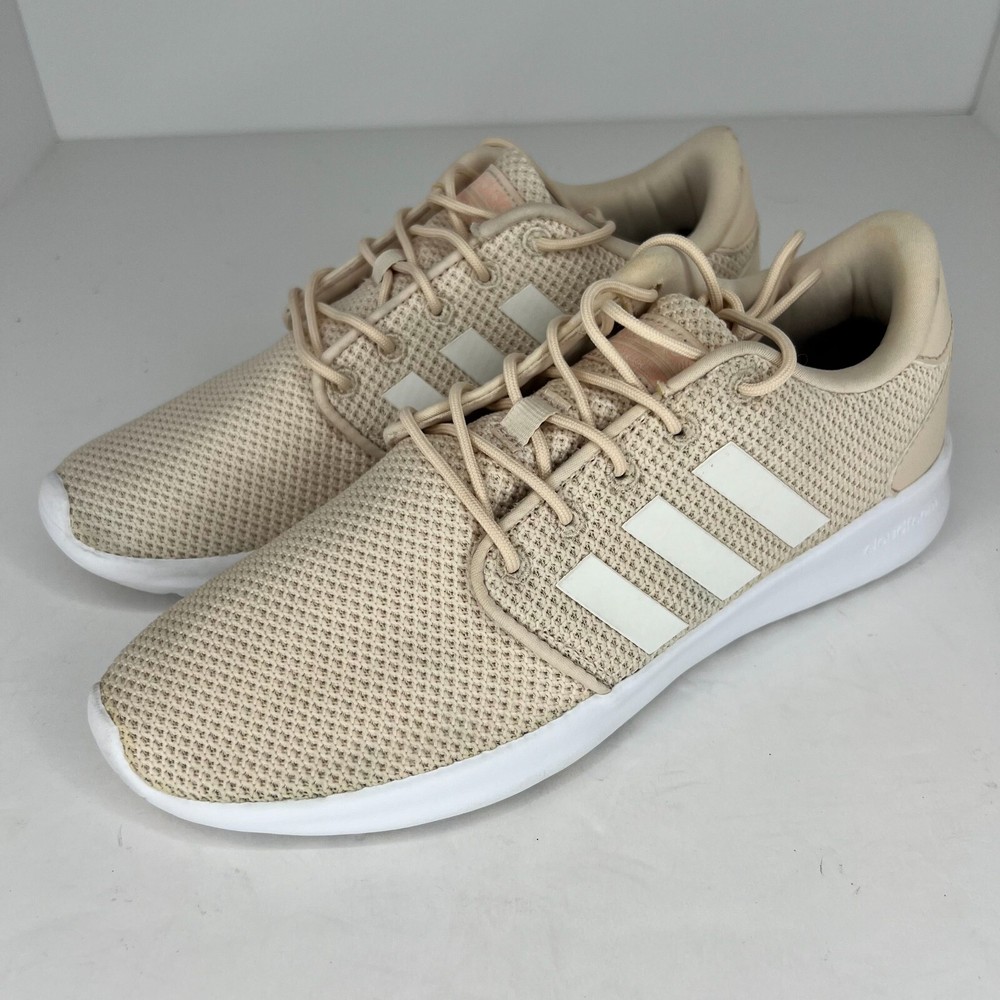 Adidas Womens EE8085 Ivory Cloudfoam QT Racer Sneakers 7.5 Running Shoes