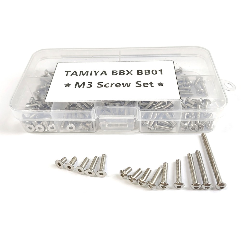 Stainless Steel M3 Hex Screws Set for TAMIYA 1/10 RC BBX BB-01 Buggy