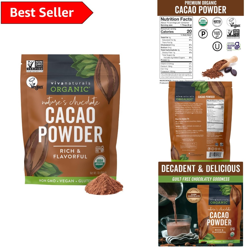 454g Organic Cacao Powder for Smoothies, Baking & Healthy Desserts