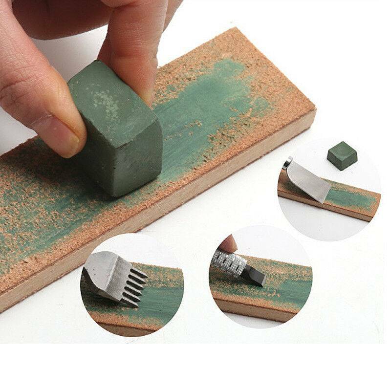 Double-sided Leather Strop with Polishing Compound Kit for Knife Sharpening