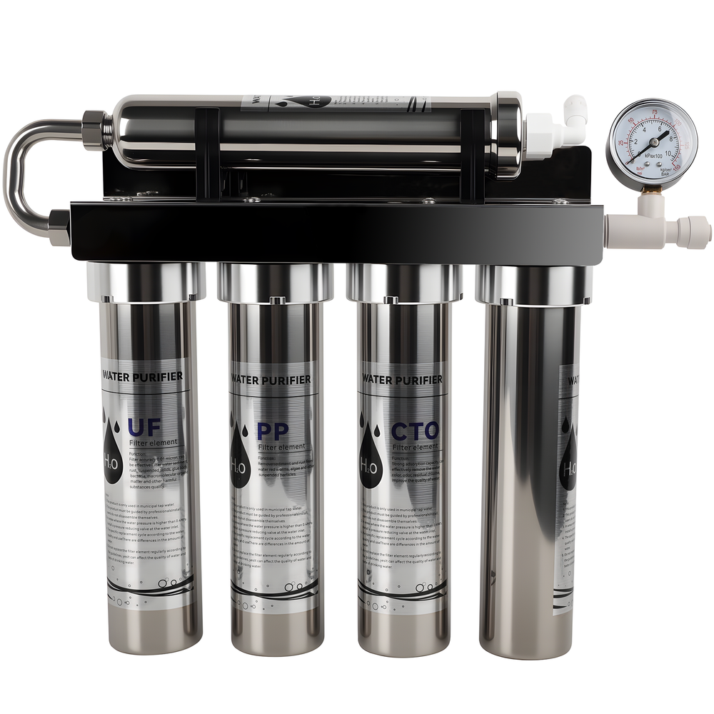 5 Stage UF Membrane Stainless Steel Water Filter System Zero Waste