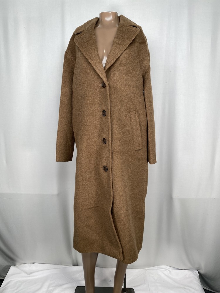 Madewell Womens Coat Tobacco Melange Brown Size M The Alonzo Button Front