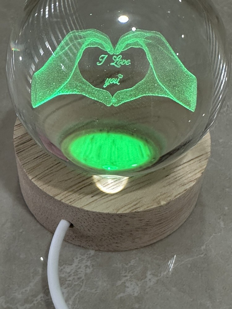 Valentines Day Gİft For Her,3D Love Crystal Ball LED  Night Light 1-image