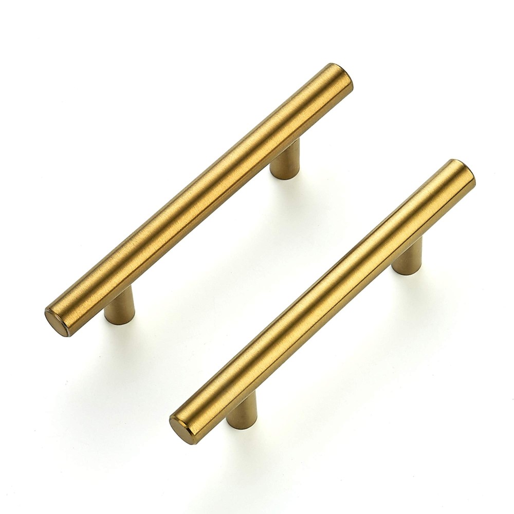 30 Pack 5 Inch Brushed Brass Cabinet Pulls Stainless Steel 3 Inch Hole Center Hardware