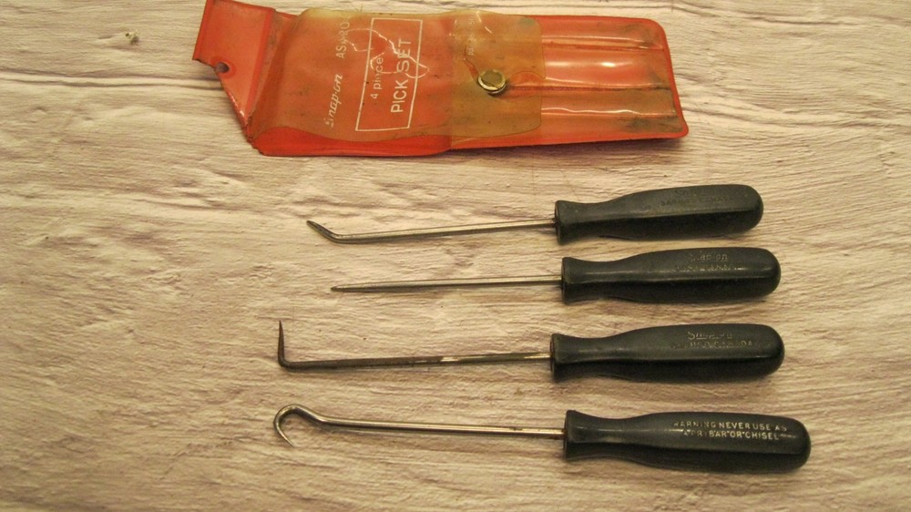 Snap-On ASA204 4pc Pick Set Black Handle Mechanic Hand Tool Pic Picks