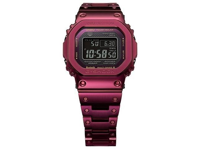 CASIO G-SHOCK GMW-B5000RD-4JF Solar Radio Watch for Men in Bordeaux Stainless Steel