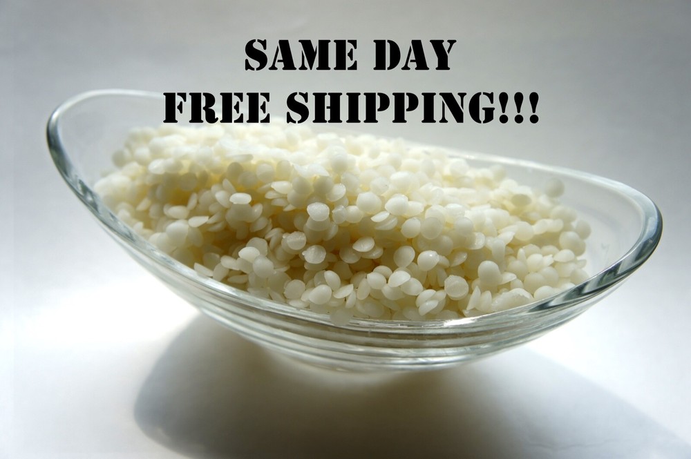 WHITE BEESWAX BEES WAX ORGANIC PASTILLES BEADS PREMIUM 100% PURE 2 OZ - 44 LB