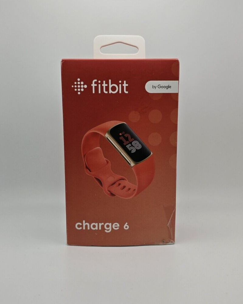 Fitbit Charge 6 Bluetooth Activity Tracker - Champagne Gold Case / Coral Band