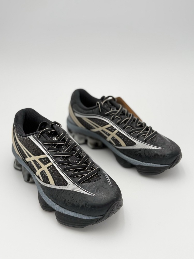 ASICS Gel-Kinetic Fluent Black Silver Athletic Running Shoes Lace Up W 6.5