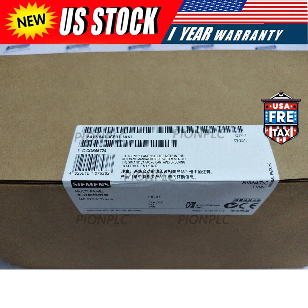 Siemens 6AV6643-0CB01-1AX1 MP277 Touch Panel 6AV6 643-0CB01-1AX1 HMI
