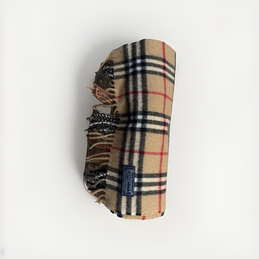 Genuine Burberry London 100% Lambswool Scarf 12x56