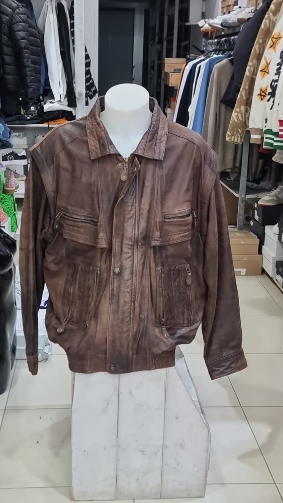 Mens Morena Brown Leather Jacket Size XL/XXL AN1112