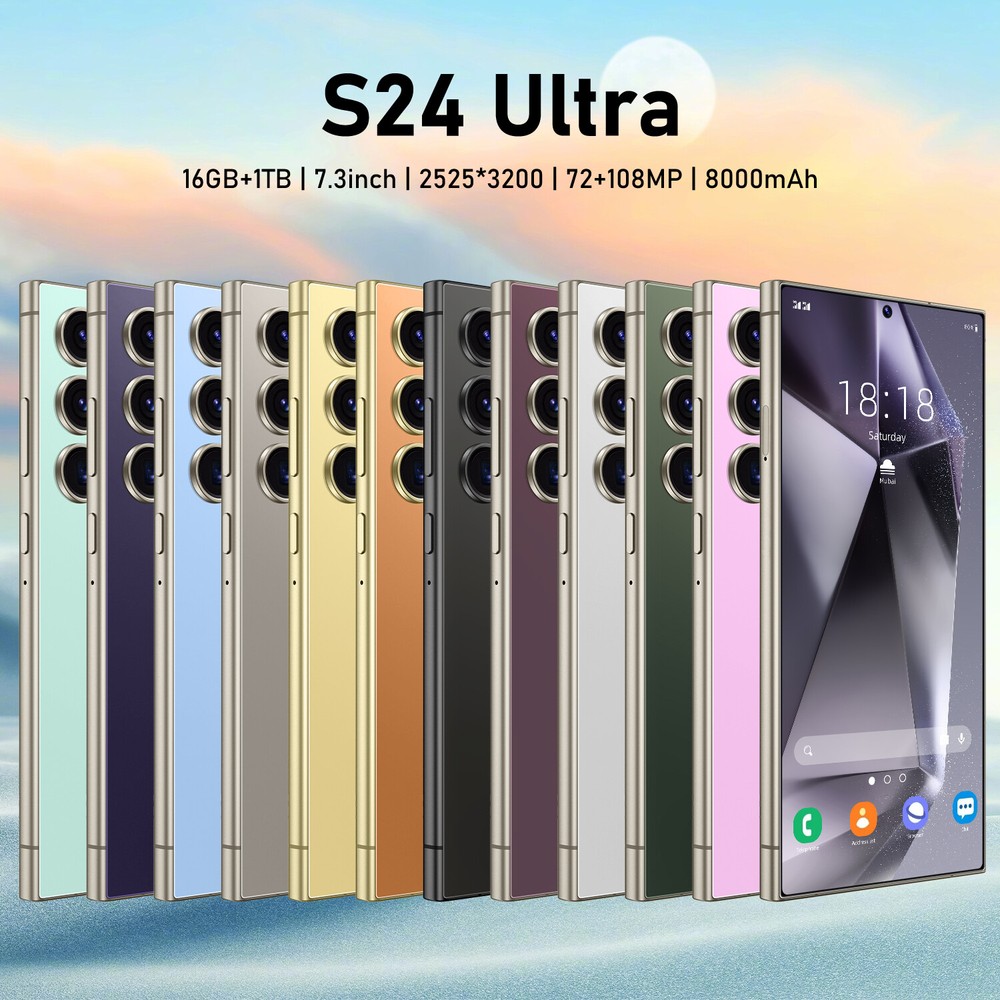 2024 New S24 Ultra 5G Smartphone 7.3 Inch Unlocked Android Moblie Phone Dual SIM