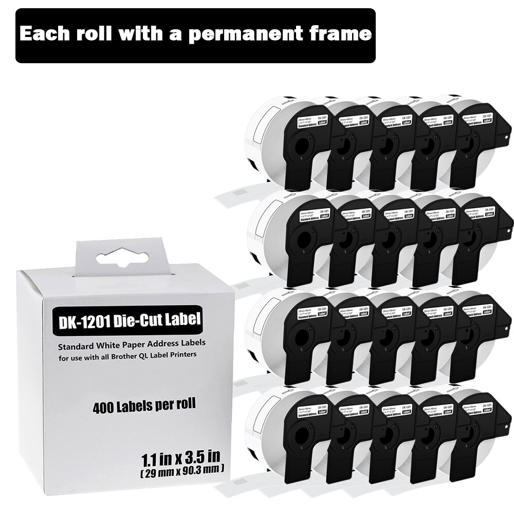 20 Rolls 29x90mm Shipping Labels for Brother QL700 DK-1201 1-1/7x3-1/2