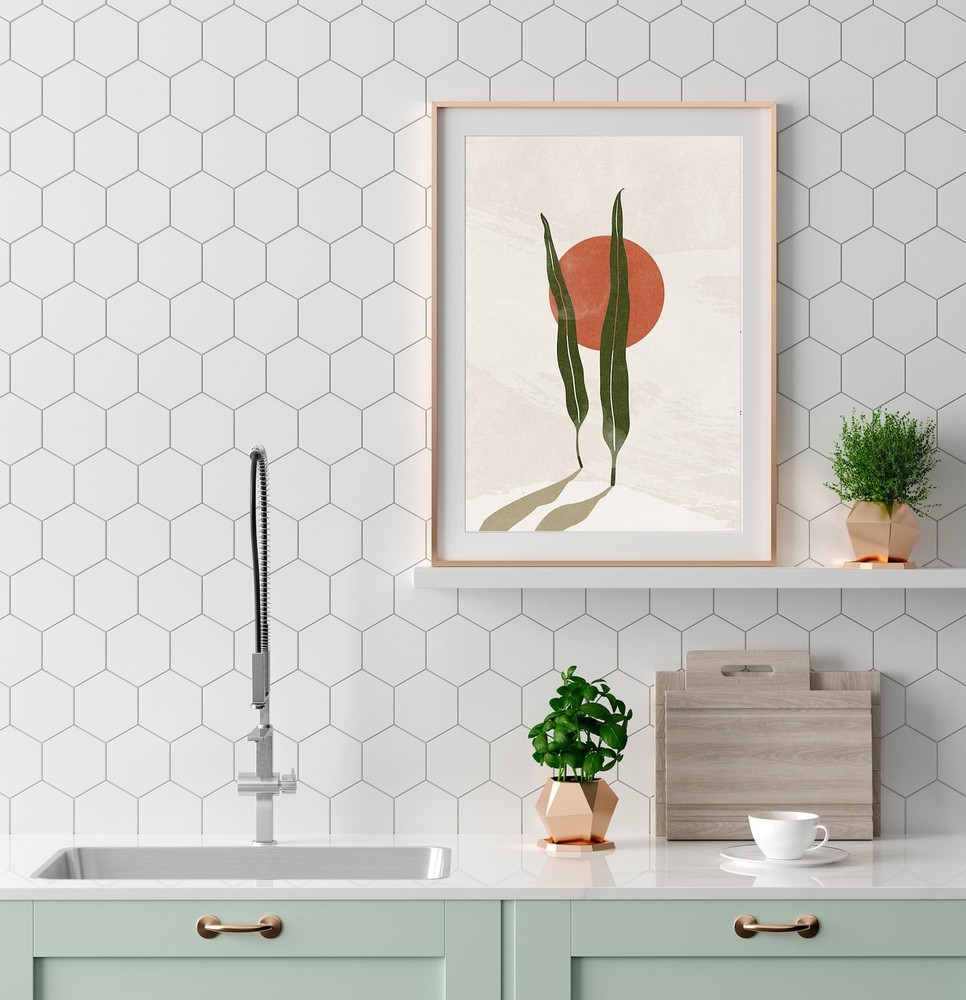 Abstract Botanical Print Botanical Wall Art Geometric Mid Century Modern Art