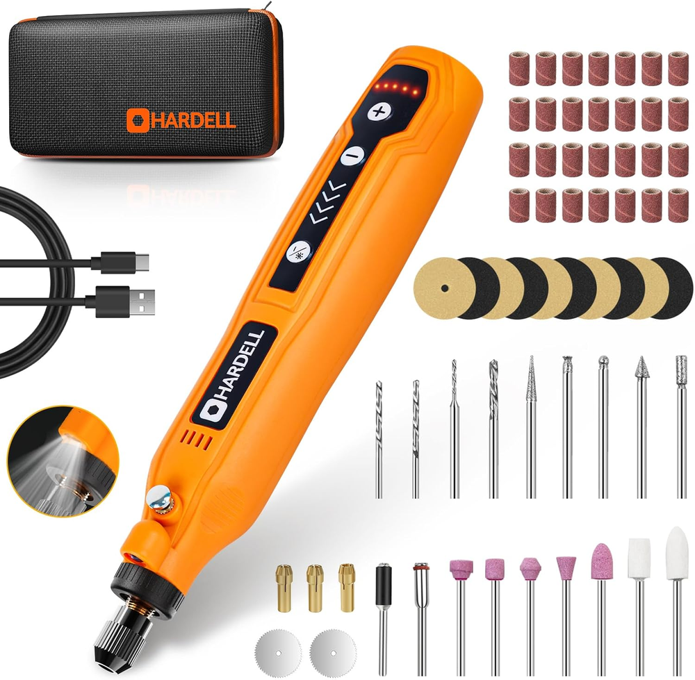 Mini Cordless Rotary Tool Kit with 69 Accessories 5-Speed USB Charging