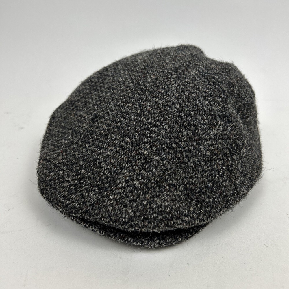 Vintage Eddie Bauer Newsboy Hat Size L Harris Tweed Cap Wool Ear Flaps FLAWS