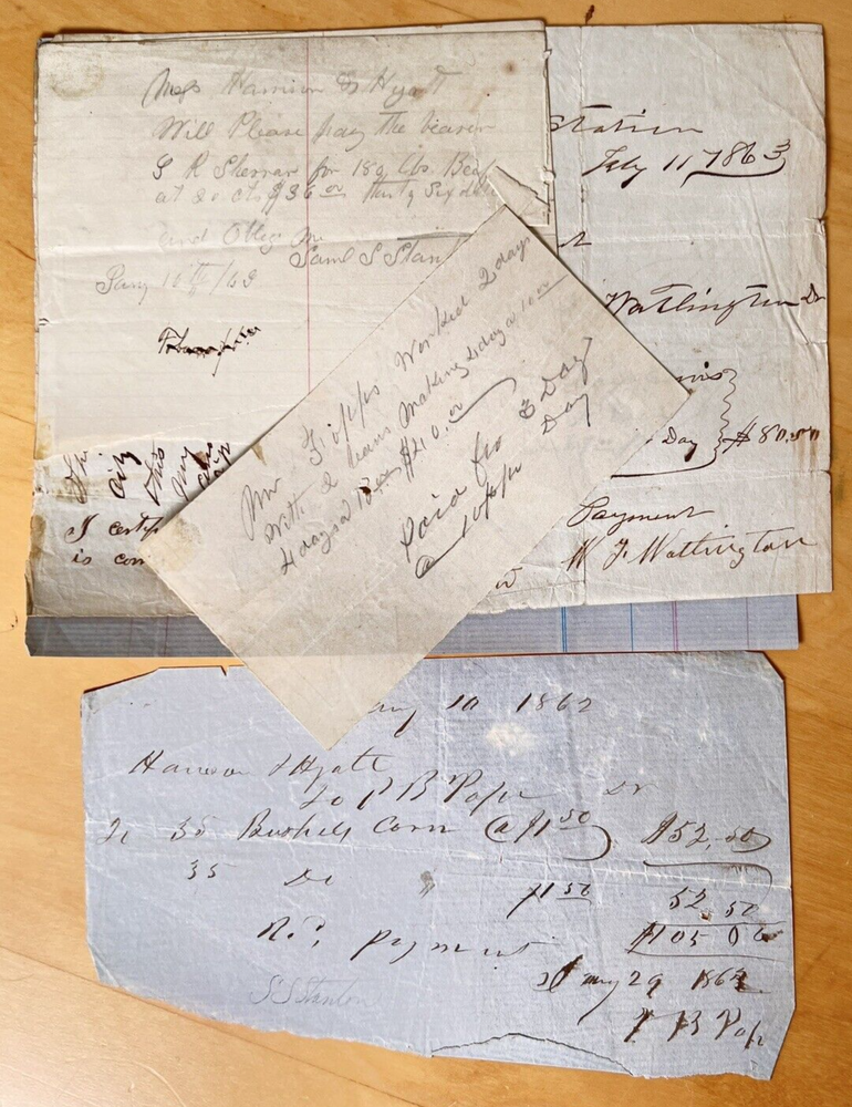 1862-1863 Civil War Pay Vouchers & Ephemera from Vaughn's Station-image