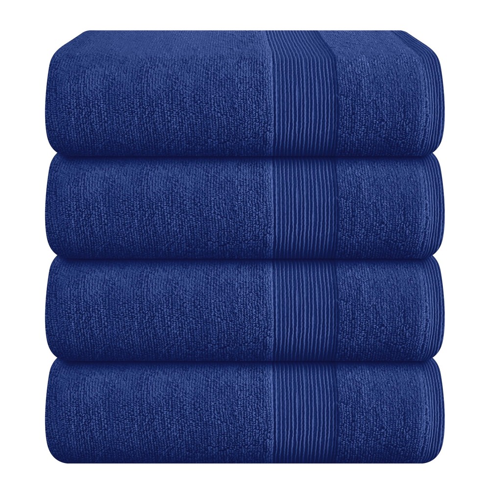 4 Pack Bath Towel Set 27x54, 100% Ring Spun Cotton, Ultra Soft Highly Absorbe...