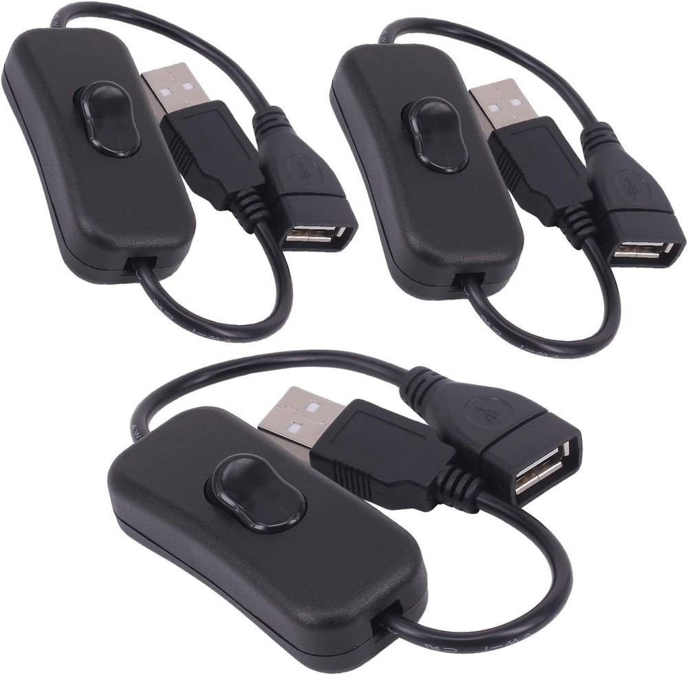 1/3 Pack Male to Female USB Cable with On/Off Switch USB Extension Inline Rocker