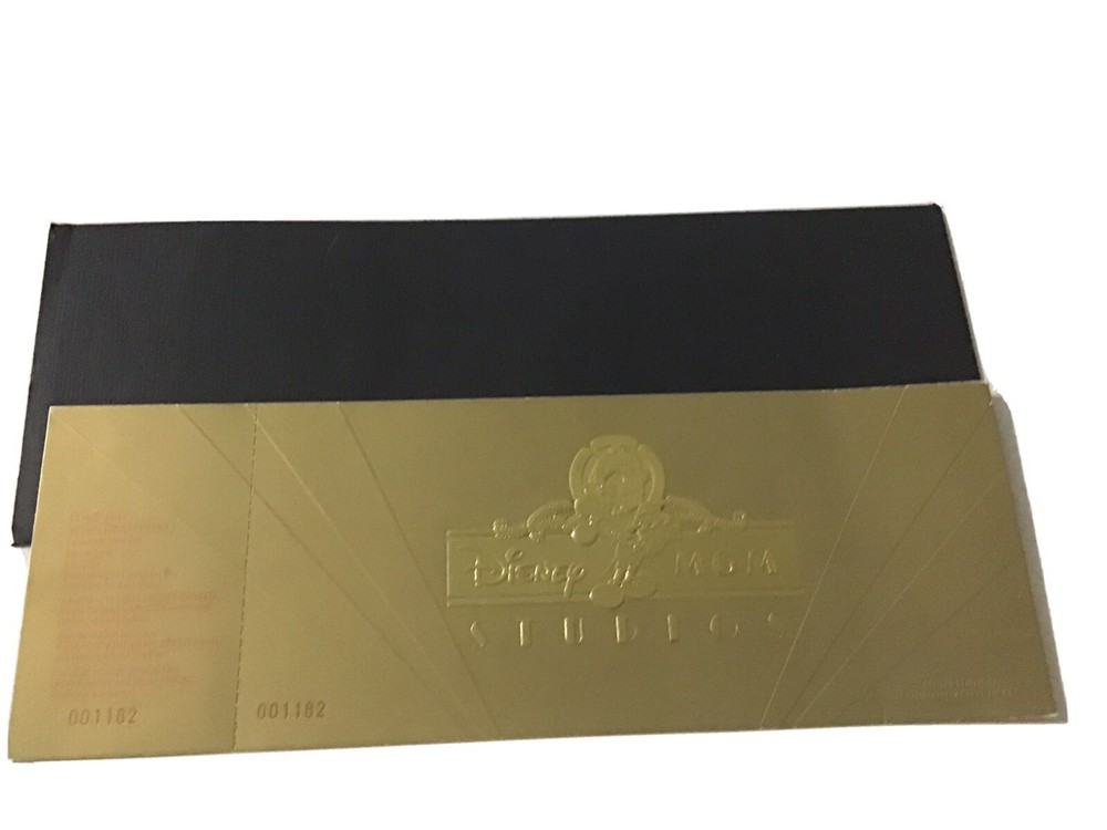 1987 Disney MGM Studios Grand Opening Gold Ticket Voucher Card-image