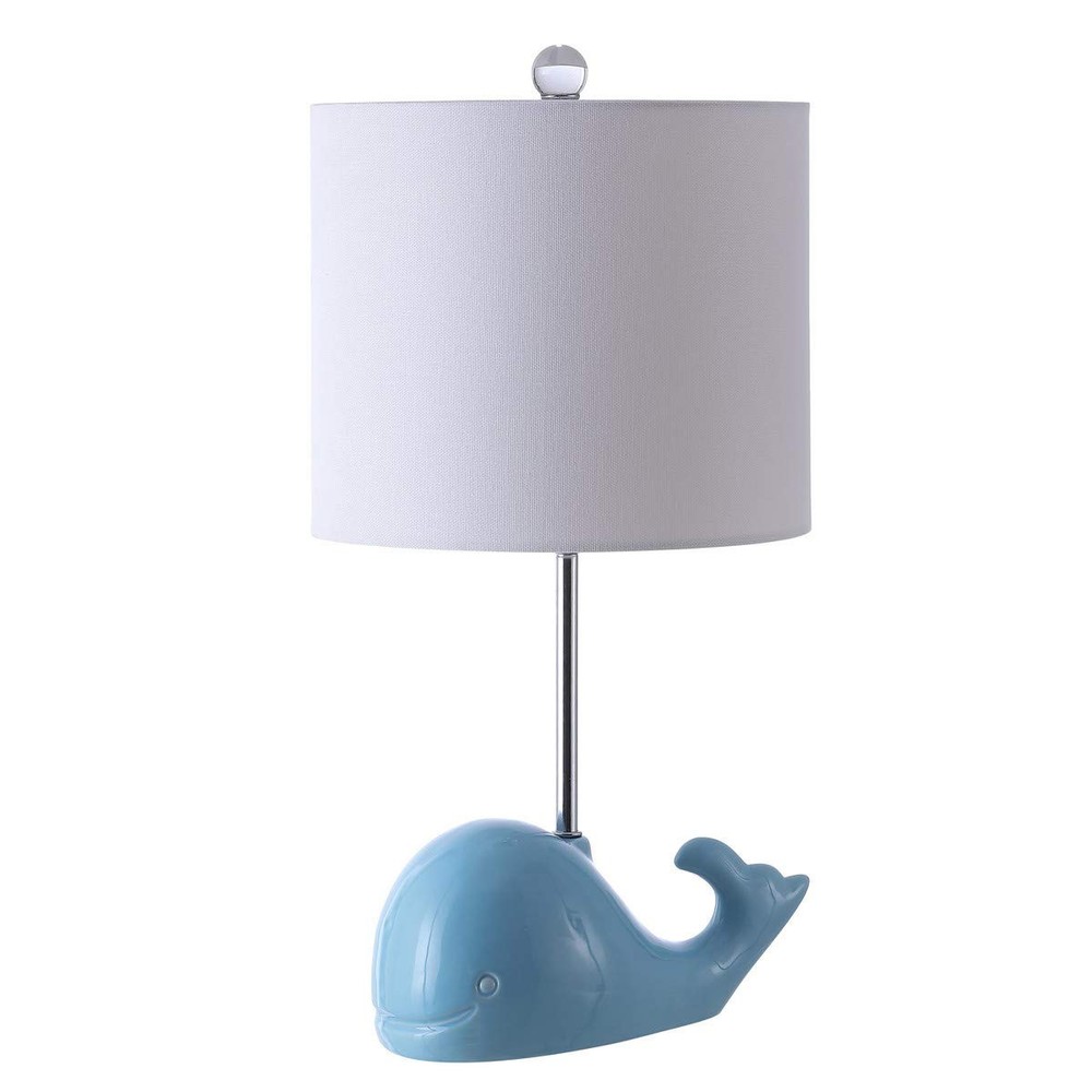 Walter Whale Blue Ceramic 19-inch Lighting for Bedroom or Living Room