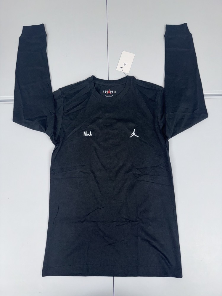 Nike Jordan Flight Crew FZ1934-010 Long Sleeve Shirt Black Cotton NWT Pick Size