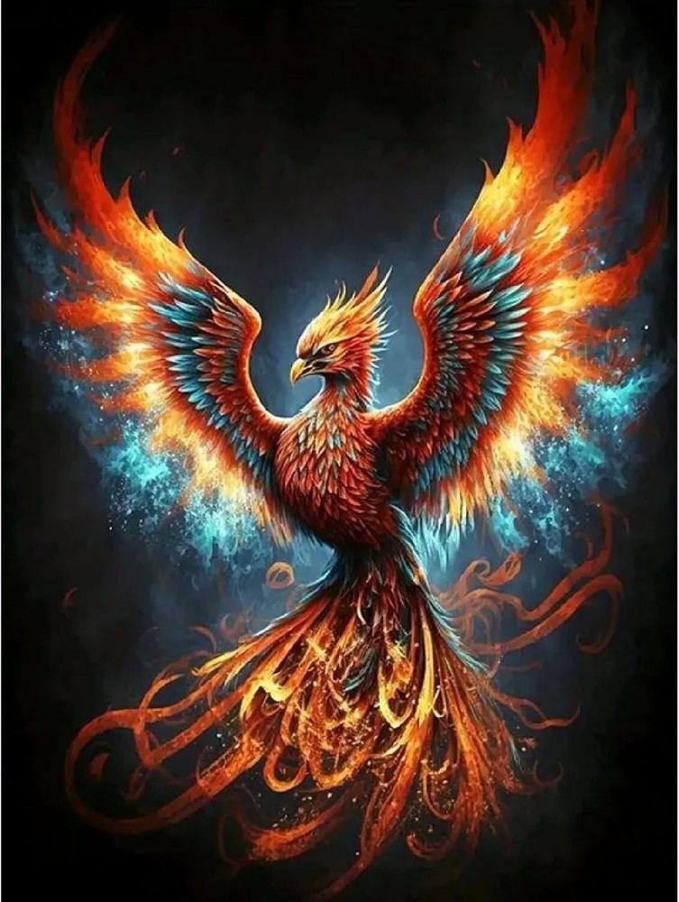 Phoenix Diamond Art Kits for Adults,DIY 5D Fire Phoenix Diamond Painting Kits fo