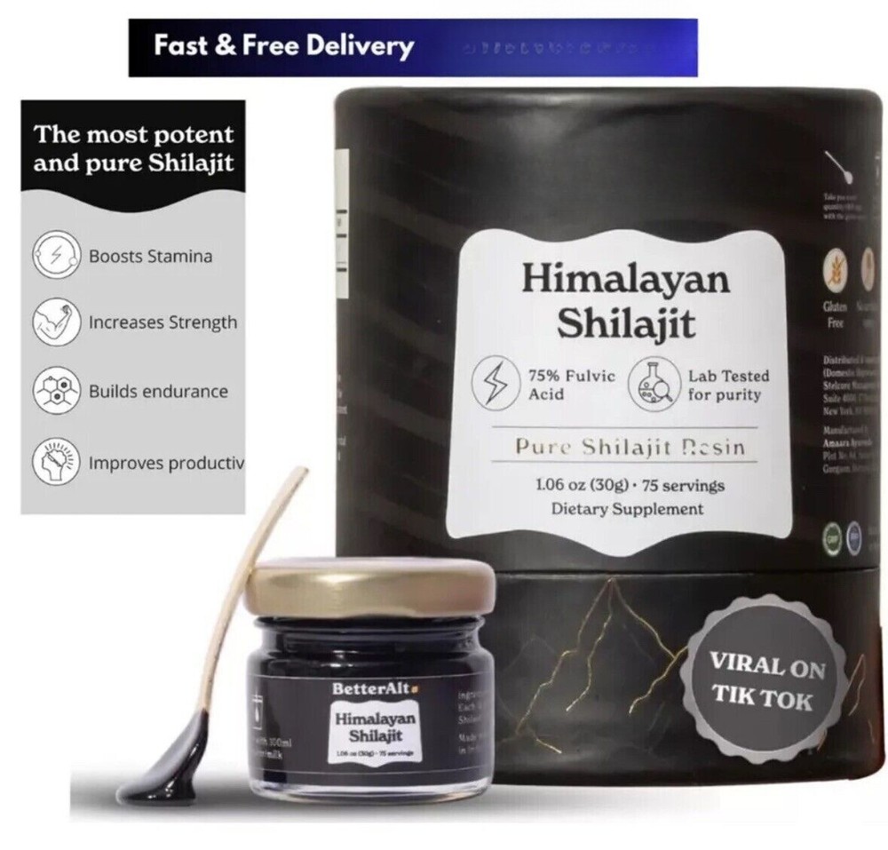 BetterAlt Himalayan Shilajit,Soft Resin,Organic,Extremely Potent,Fulvic Acid