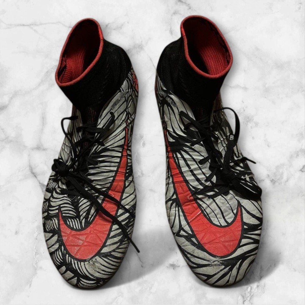Nike Hypervenom Zebra Neymar Soccer Cleats US 9.5 - Good Condition