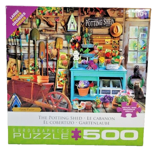 Eurographics THE POTTING SHED 500 piece puzzle gardens flowers Large Pieces