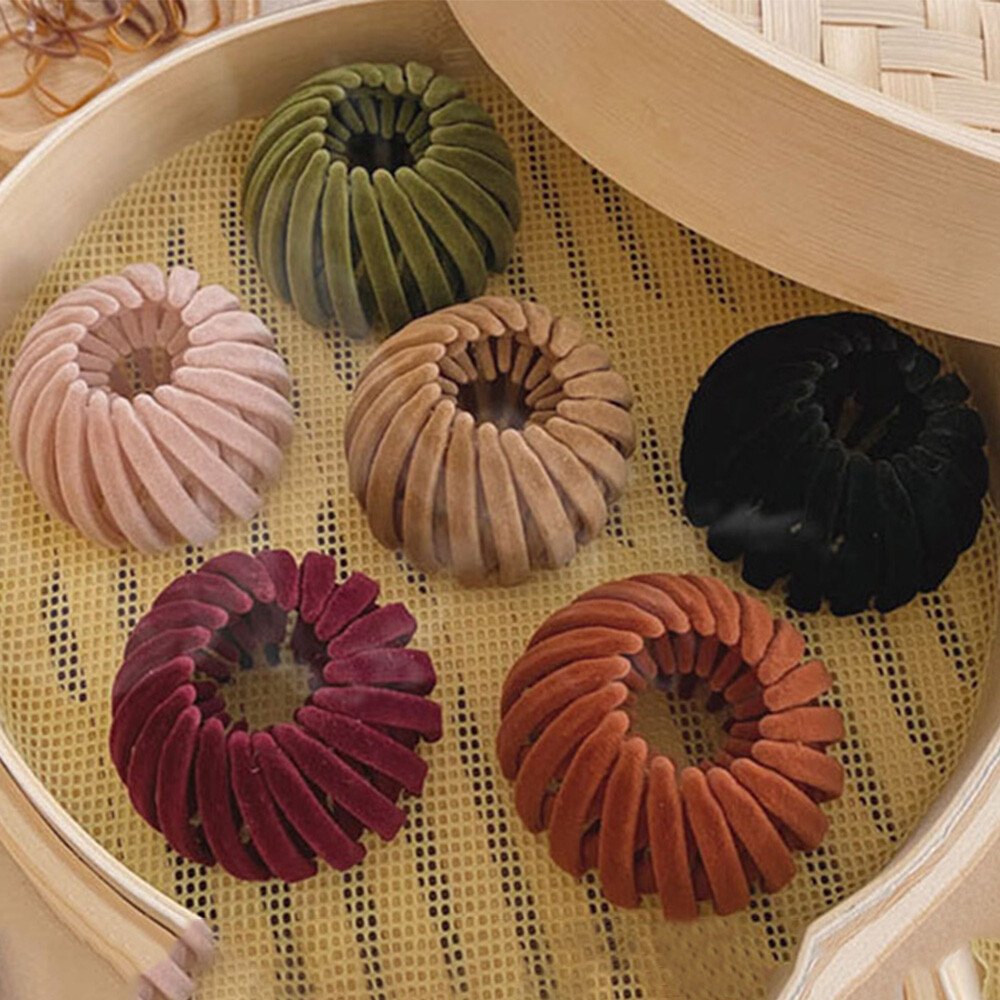 Velvet Hair Claw Ponytail Holder Bird Nest Bun Maker Fashion Hair Accessory
