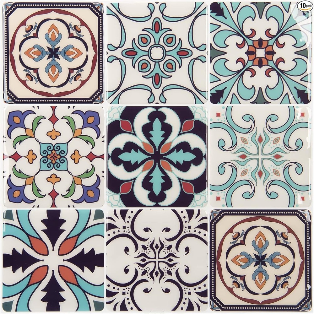 Peel and Stick Backsplash Tile Stickers, Maximum Blue- Maximum Blue Green