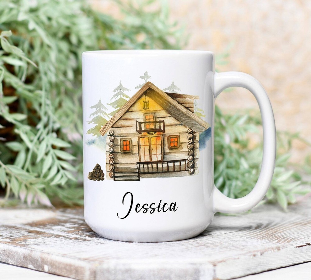 Cabin Lover Christmas Personalized Mug Cabin Present Wilderness Lover Forest
