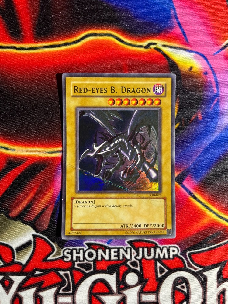 YuGiOh Red Eyes B Dragon LOB-070 Ultra Rare Damaged Original Print