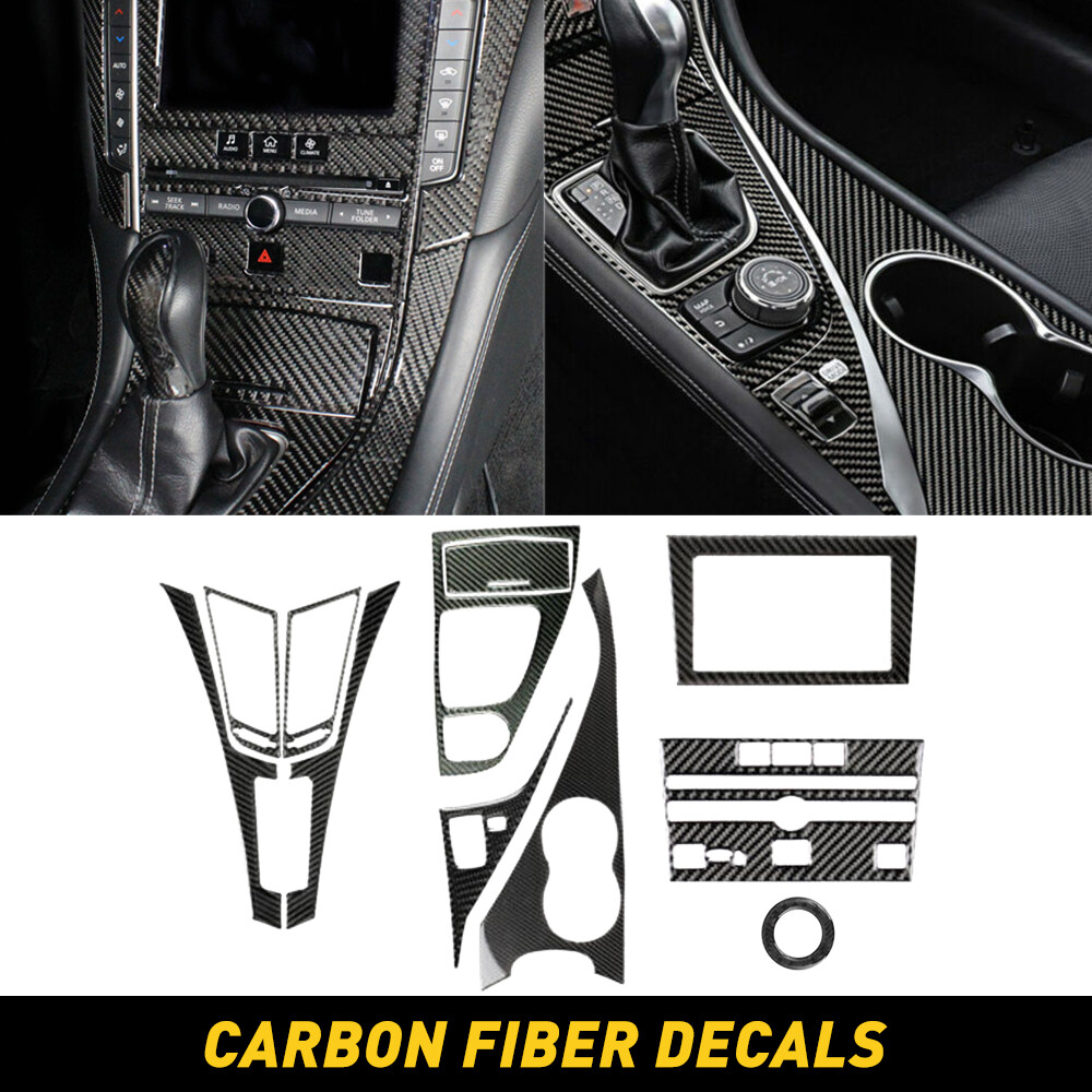 Car Interior Decal Trim Carbon Fiber Trim Sticker Vinyl For Infiniti Q50 2014-19
